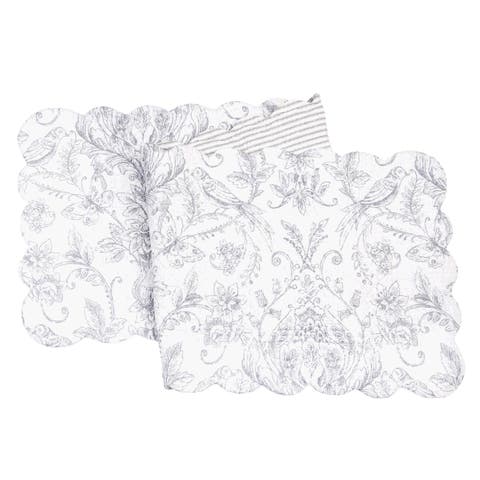 Callahan Grey Songbirds 100% Cotton Table Runner 14" x 51"