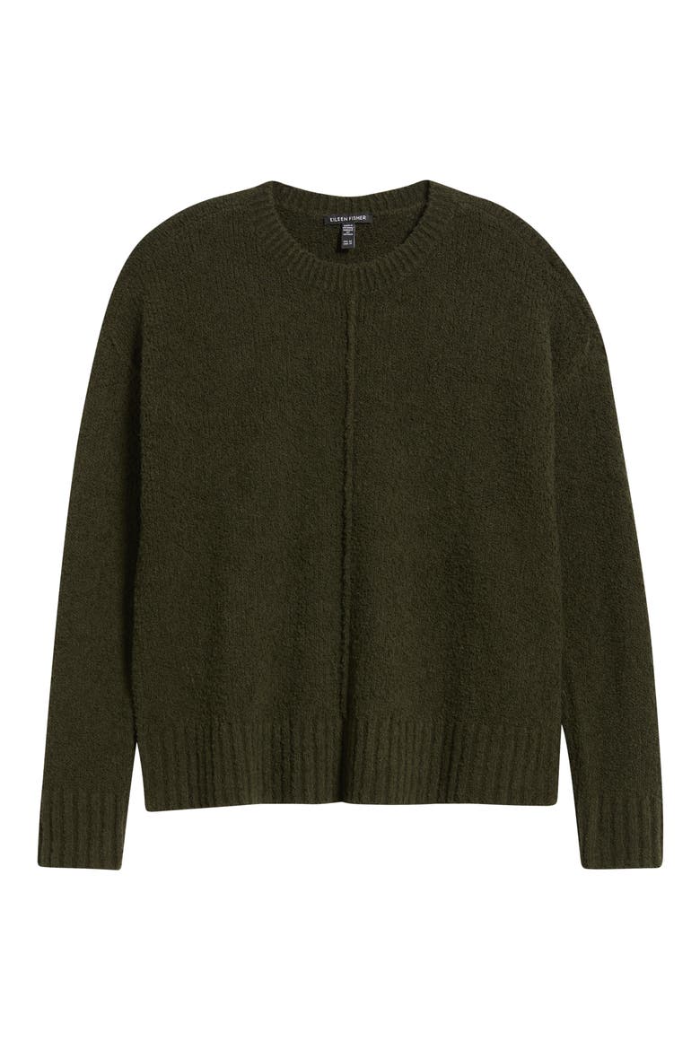 Crewneck Organic Cotton & Wool Blend Sweater, Alternate, color, WOODLAND