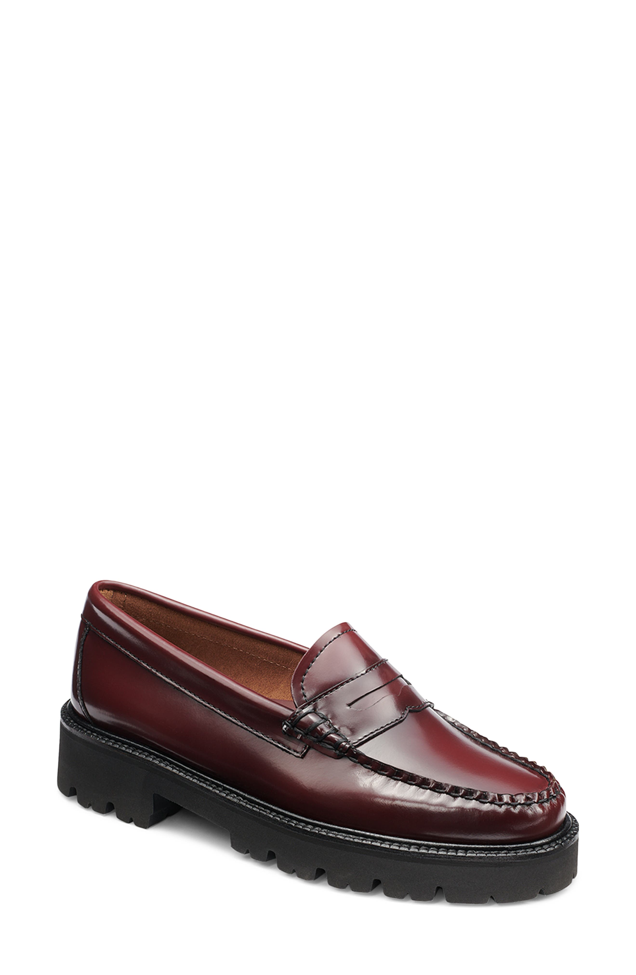 G.H.BASS Whitney Super Lug Sole Penny Loafer, Main, color, Wine