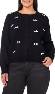 CeCe Ribbon Appliqué Cardigan