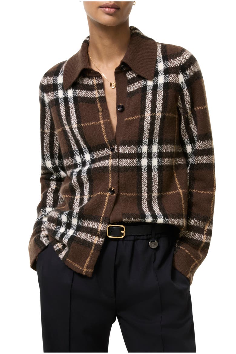 Check Cashmere Overshirt, Main, color, Treacle brown