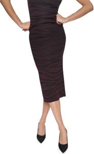 DKNY Animal Intarsia Sweater Midi Skirt