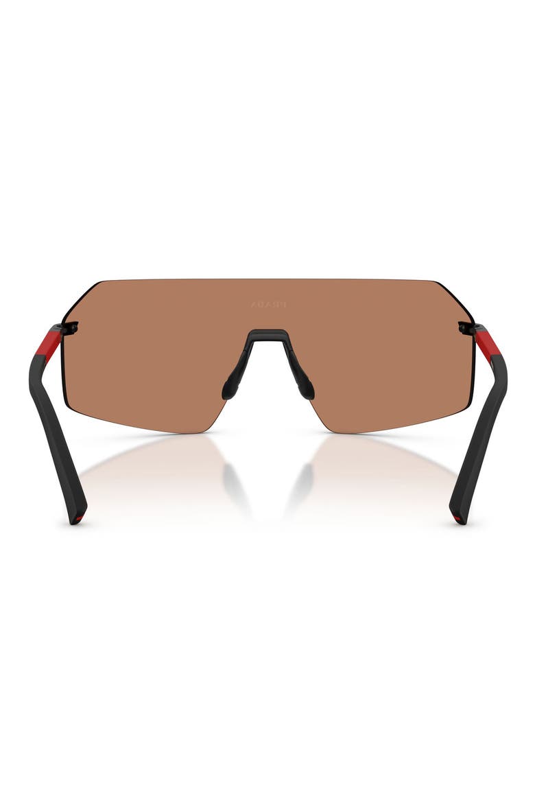 136mm Shield Sunglasses, Alternate, color, BLACK / SOLID BROWN