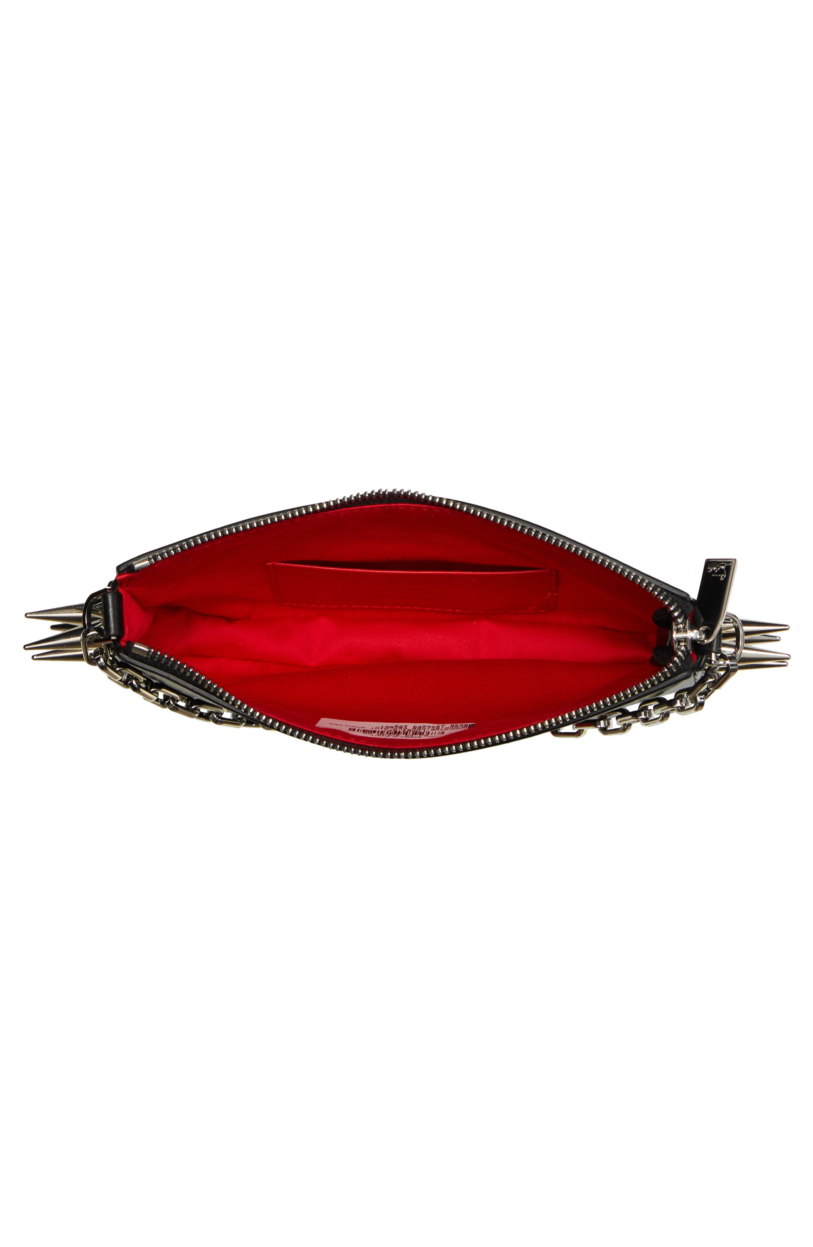 Christian Louboutin Loubila Spike Leather Shoulder Bag, Alternate, color, 