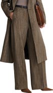 Reiss Inessa Herringbone Wide Leg Wool Blend Trousers