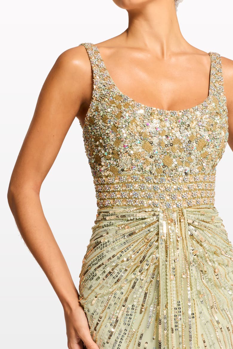 Elixir Sequin-Embellished Maxi Dress, Alternate, color, Gentle Green