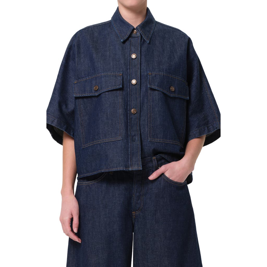 AGOLDE AGOLDE TARON BOXY DENIM BUTTON-UP SHIRT