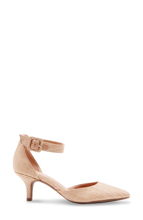 Anne Klein Fabulist Ankle Strap Pointed Toe Pump In Raffia