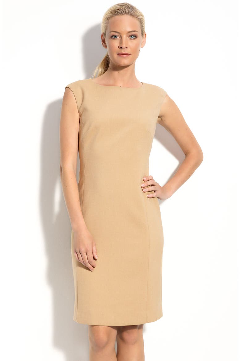 'Vasa Weave' Sheath Dress, Main, color, CAMEL
