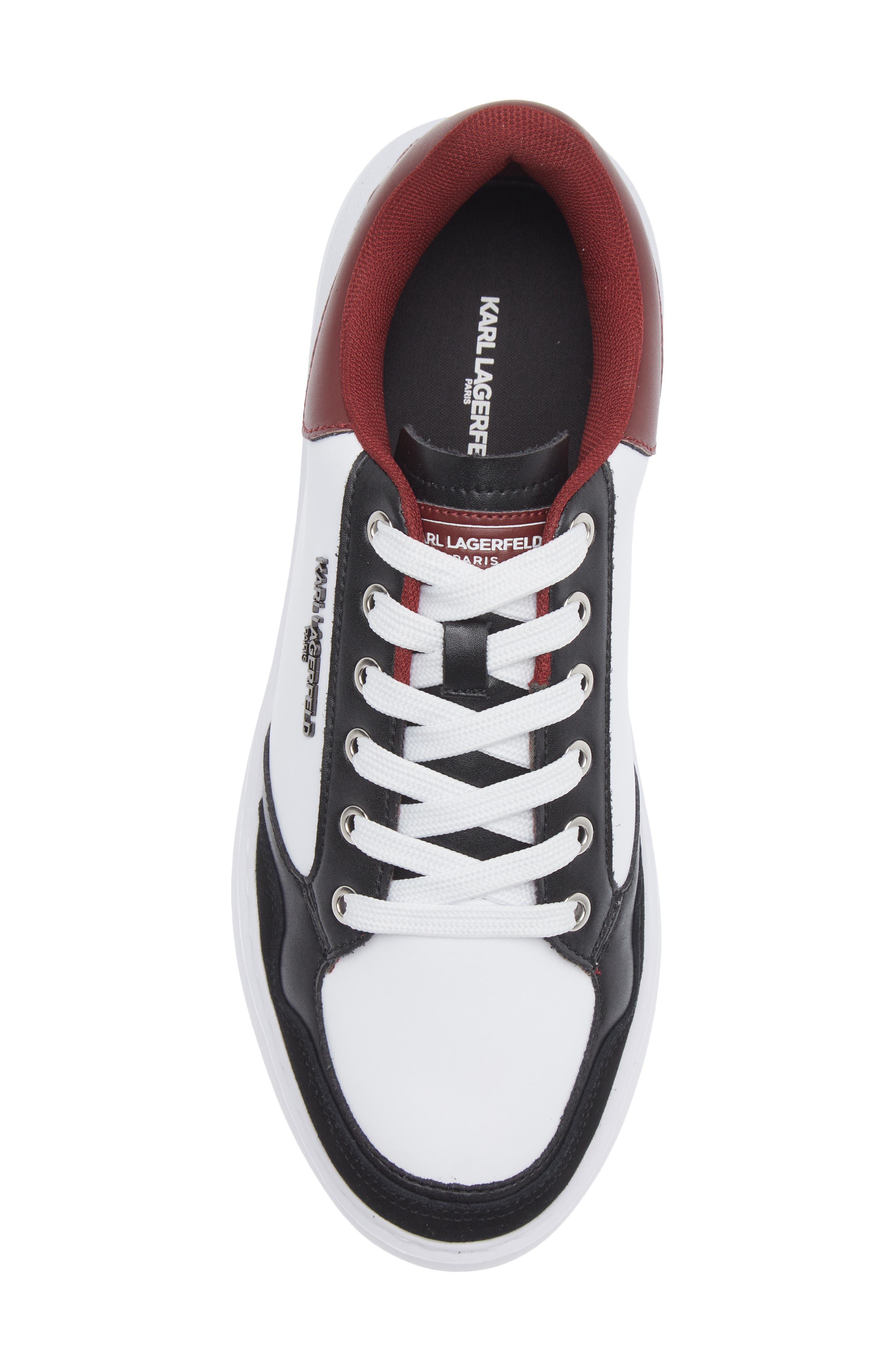 KARL LAGERFELD PARIS Leather Low Top Sneaker, Alternate, color, 
