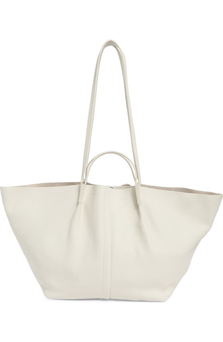 AllSaints Odette East/West Leather Tote Bag, Main, color, Pampas White