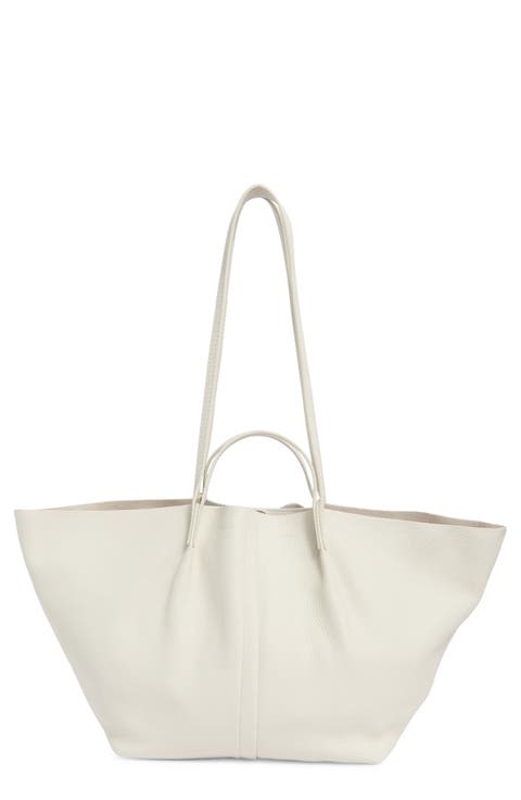 Odette East/West Leather Tote Bag