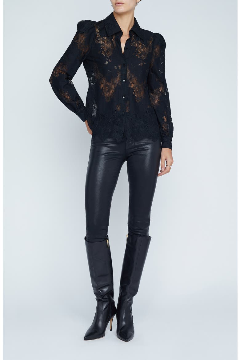 Jenica Lace Blouse, Alternate, color, BLACK