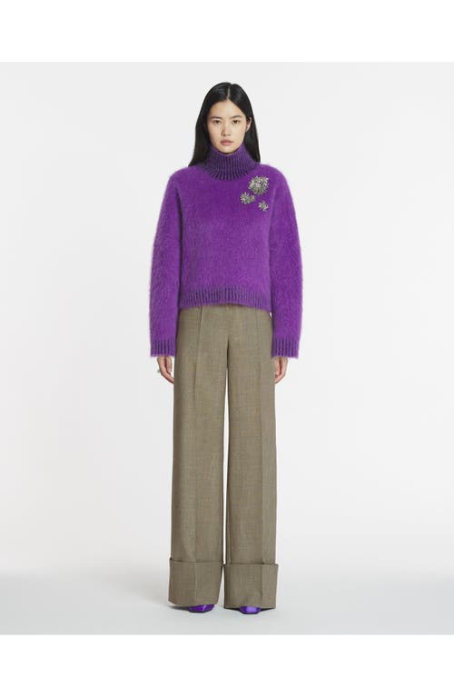 Lanvin Brushed-effect Sweater In Anemone