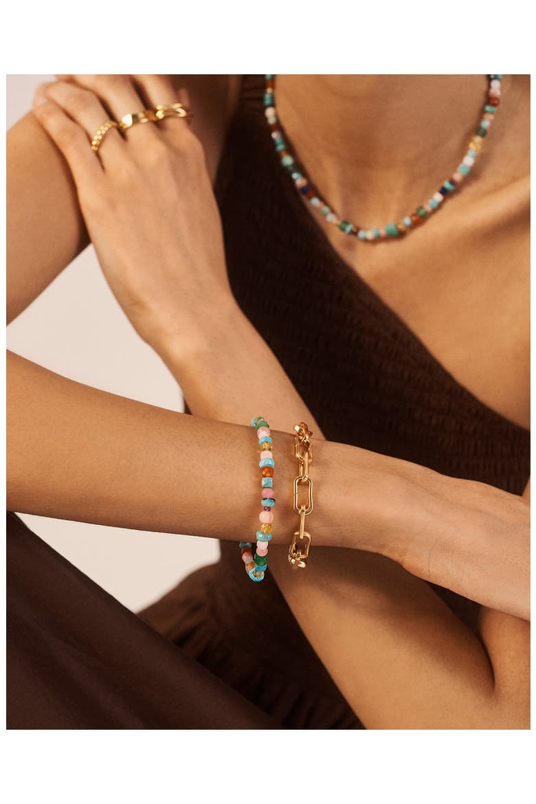 Freedom Beaded Bracelet, Alternate, color, 18CT GOLD VERMEIL/ SS