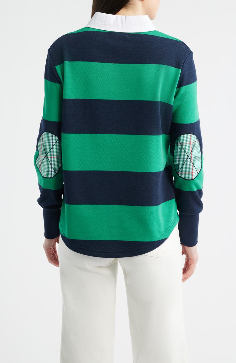 SHIRTY Rugby Stripe Cotton Sweatshirt, Alternate, color, Navy/ Green Stripe