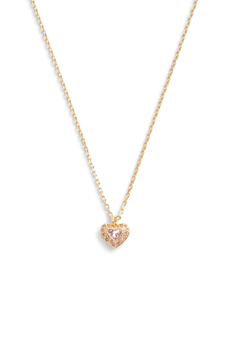 COACH Crystal Heart Pendant Necklace, Alternate, color, 