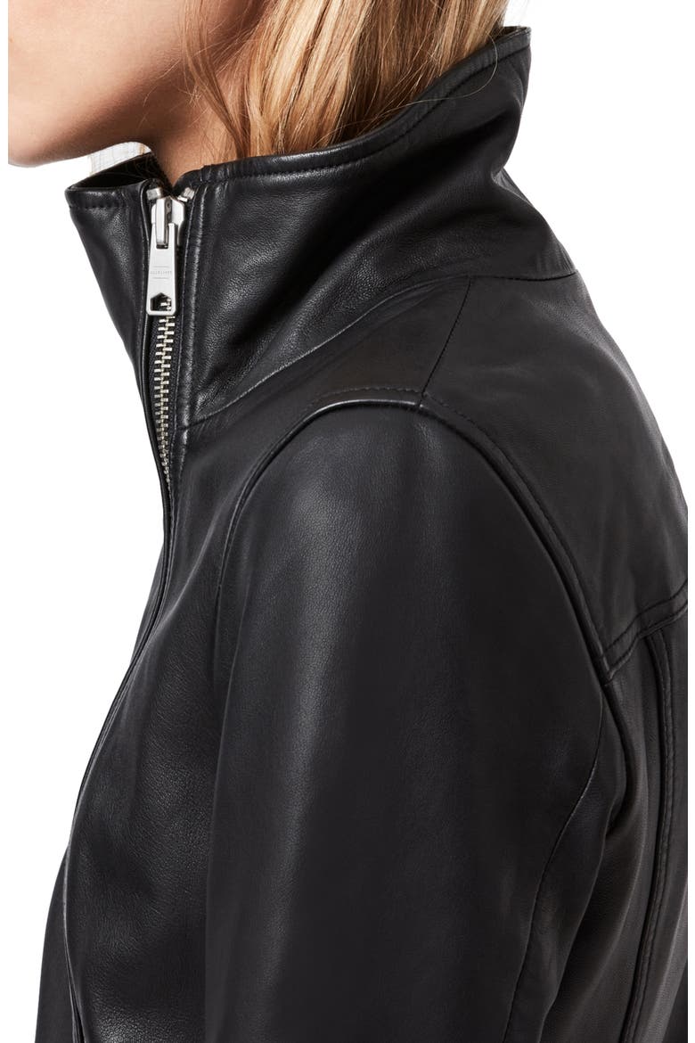 Ellis Leather Biker Jacket, Alternate, color, BLACK