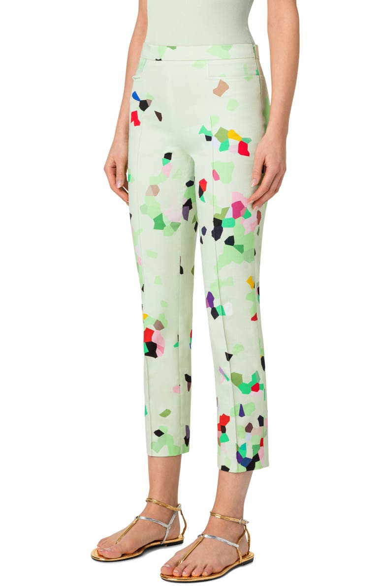 Akris punto Franca Kaleidoscope Print Stretch Gabardine Pants, Alternate, color, 