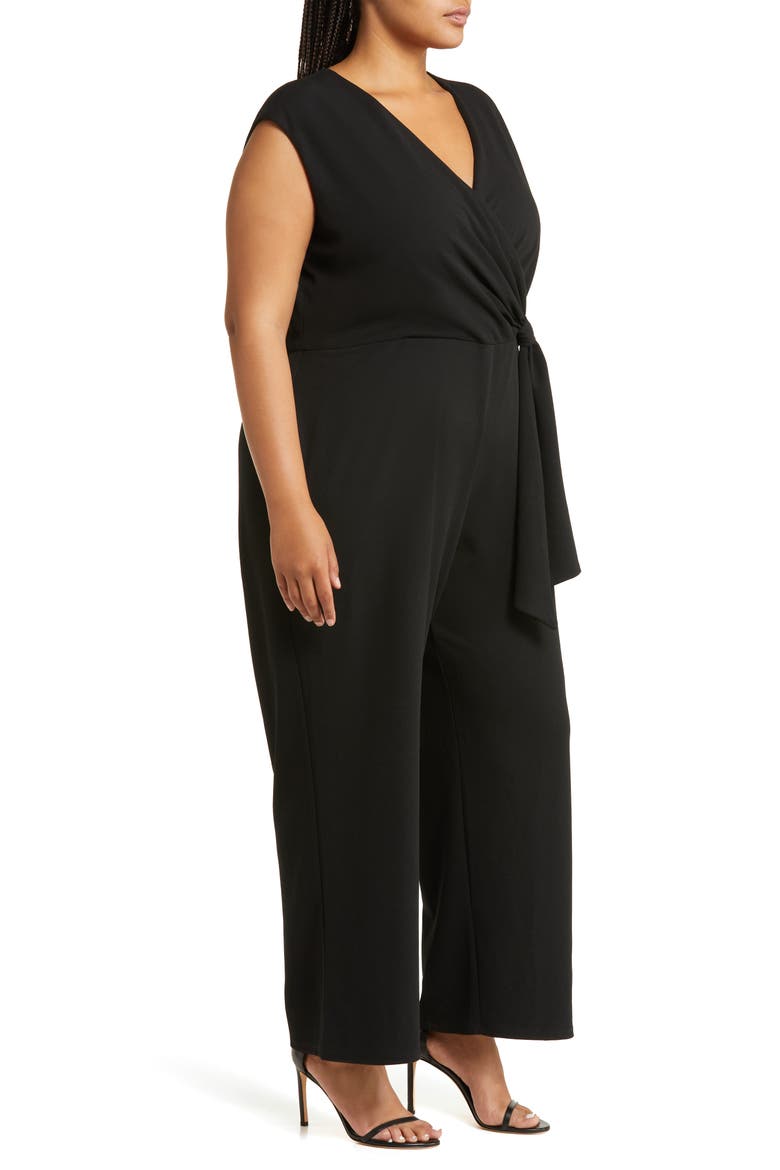 Sleeveless Stretch Jersey Jumpsuit, Alternate, color, BLACK