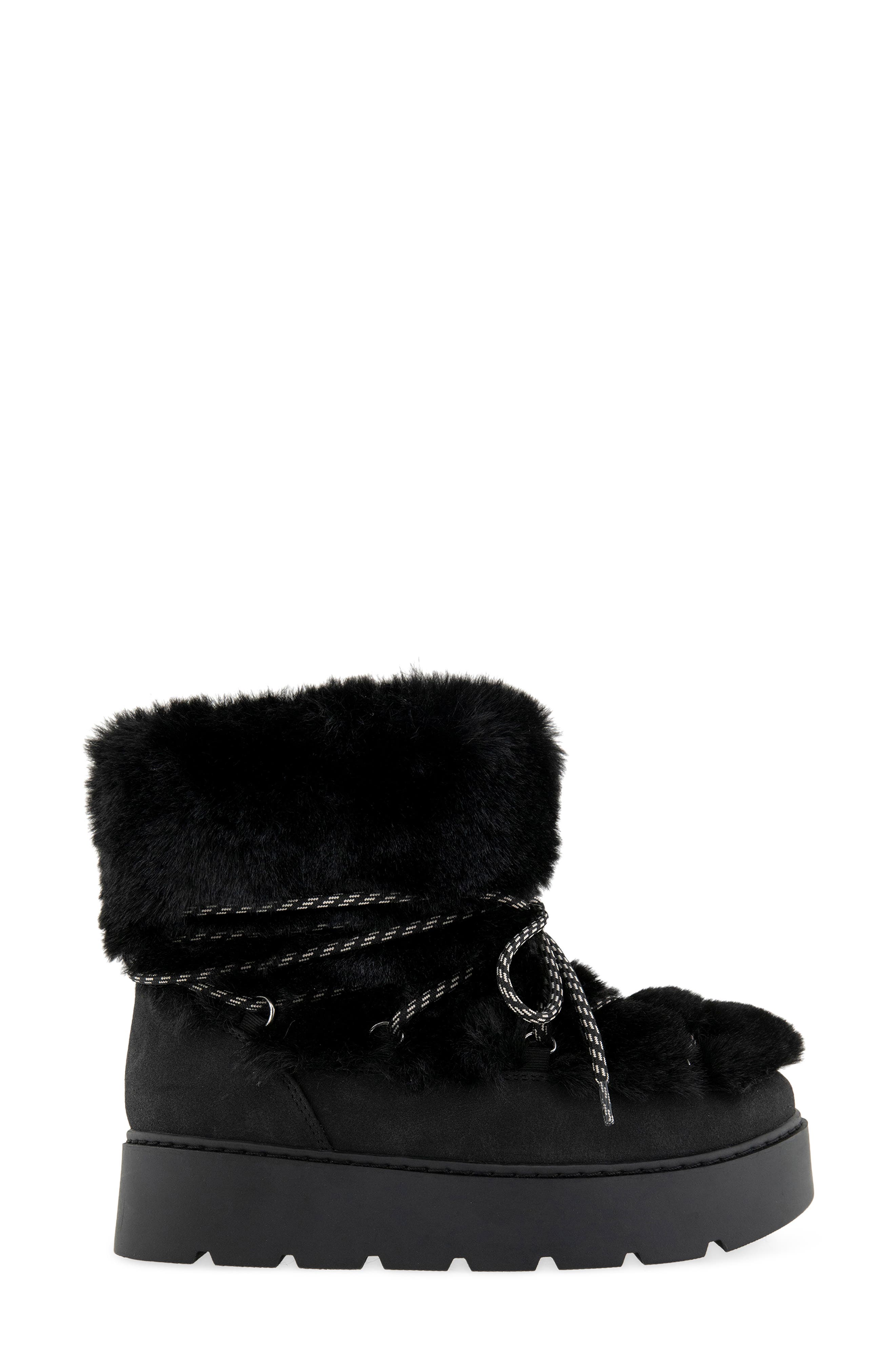 Seylah Faux Fur Boot, Alternate, color, BLACK