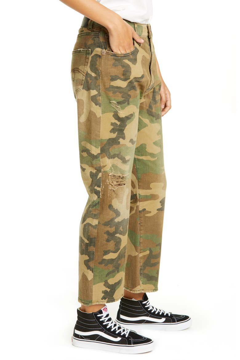 Camo Print Boyfriend Jeans, Alternate, color, BEIGE CAMO