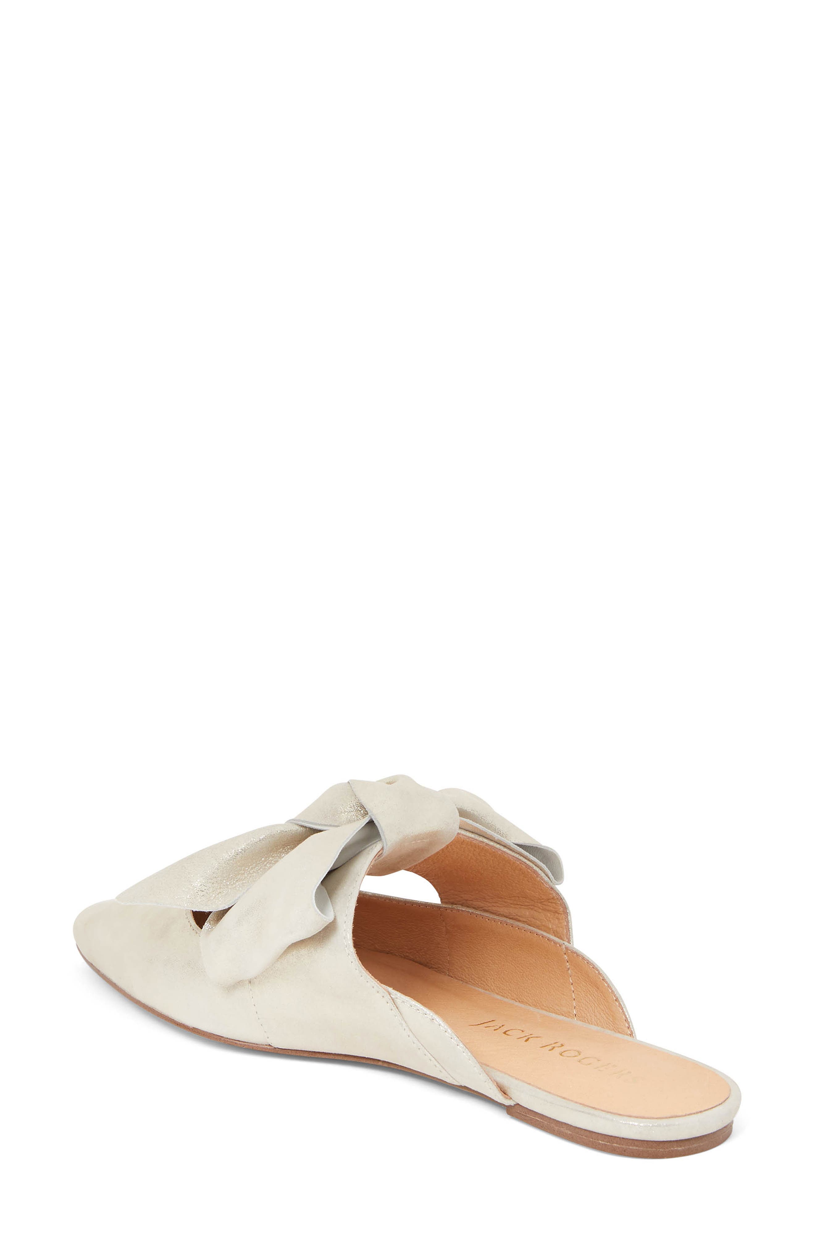 Heidi Bow Pointed Toe Mule, Alternate, color, PLATINUM