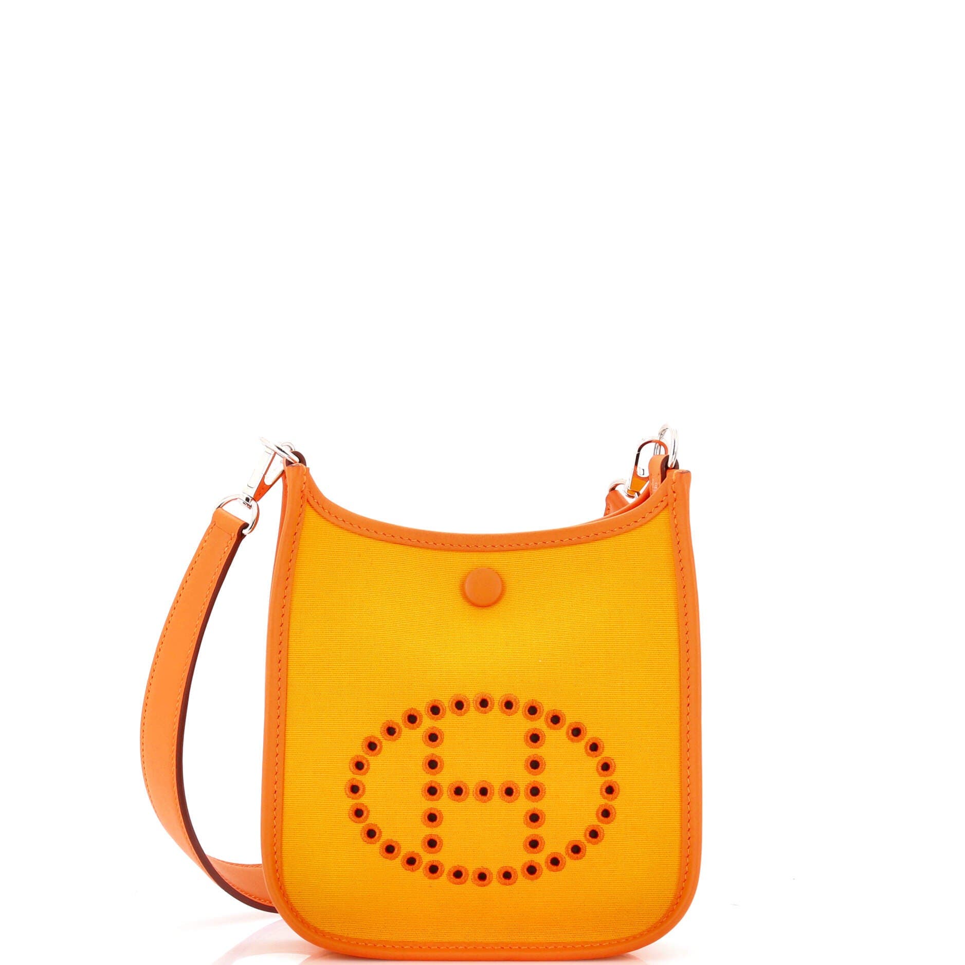 Pre-Owned Hermes Neo Evelyne Bag Toile and Leather TPM, Main, color, Orange Minium