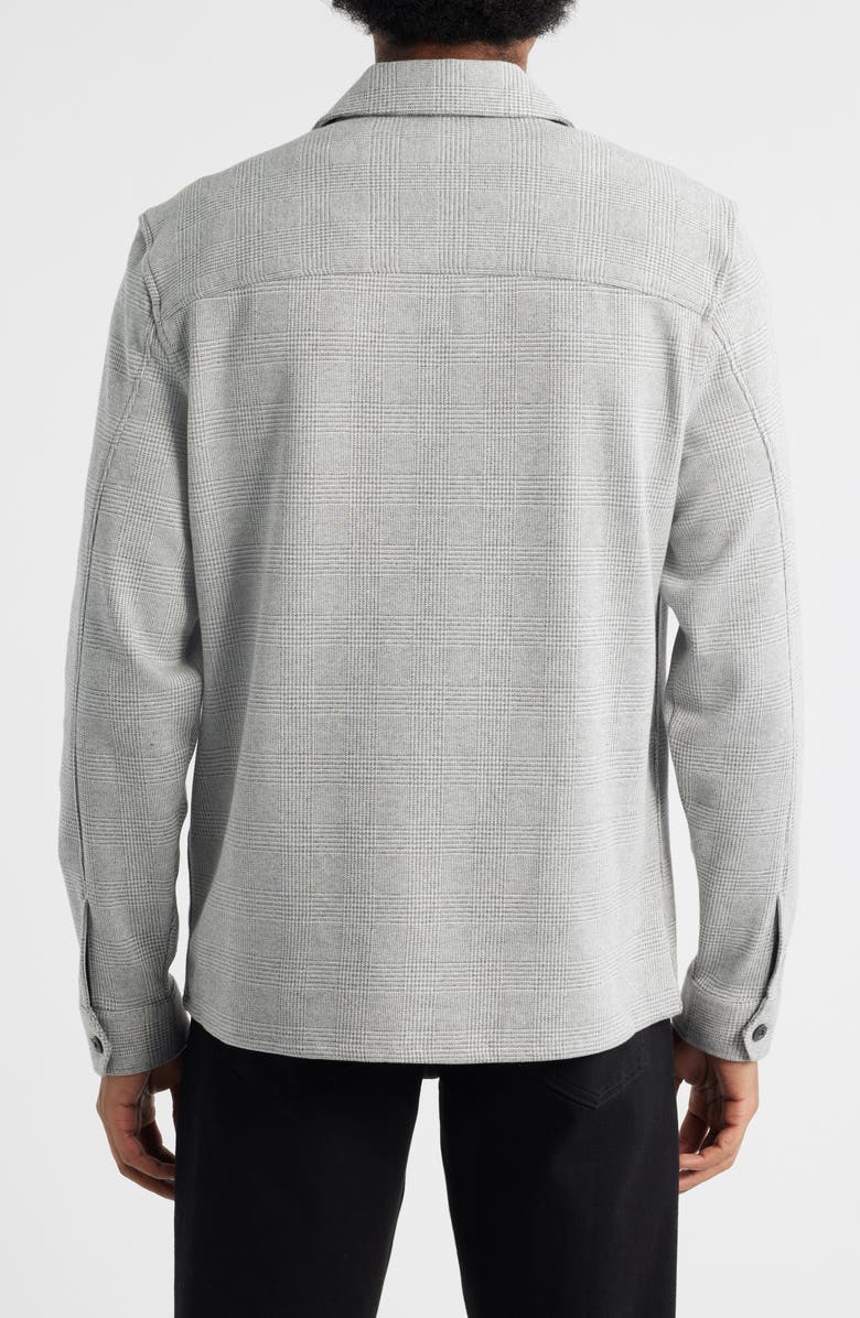 Reiss Laroy Grey Glen Check Button-Up Overshirt, Alternate, color, Soft Grey