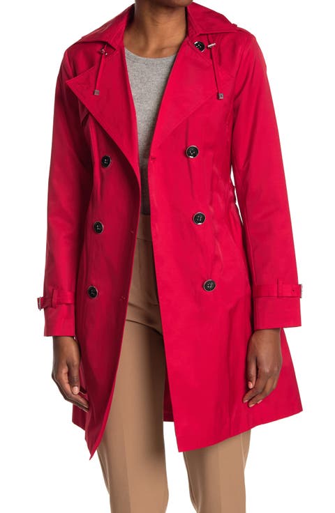 Hooded Double-Breasted Trench Coat
