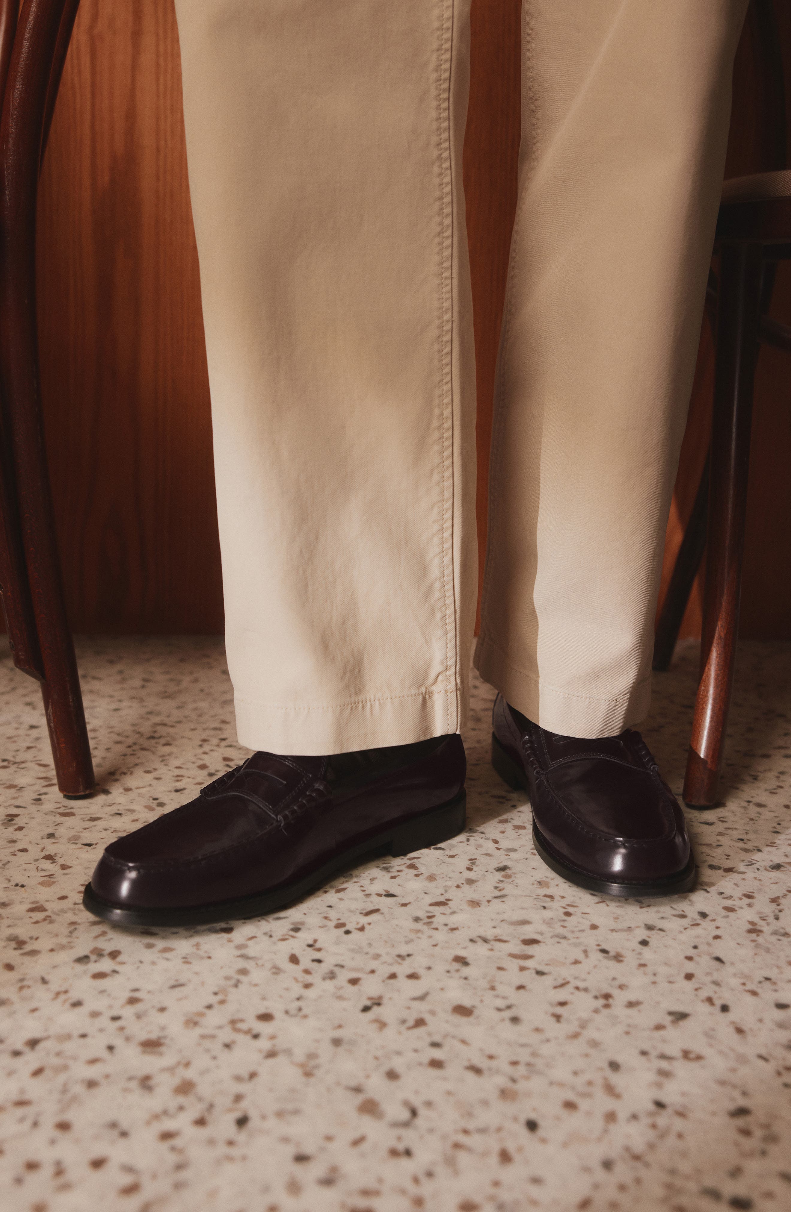 Emil Leather Penny Loafer, Alternate, color, BURGUNDY
