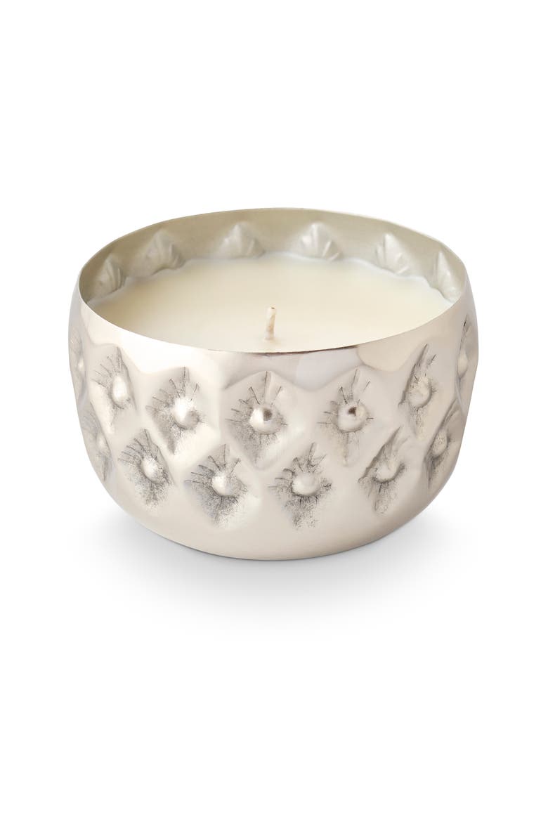 La Ciel Balsam & Cedar Radiant Pressed Metal Candle, Main, color, Silver