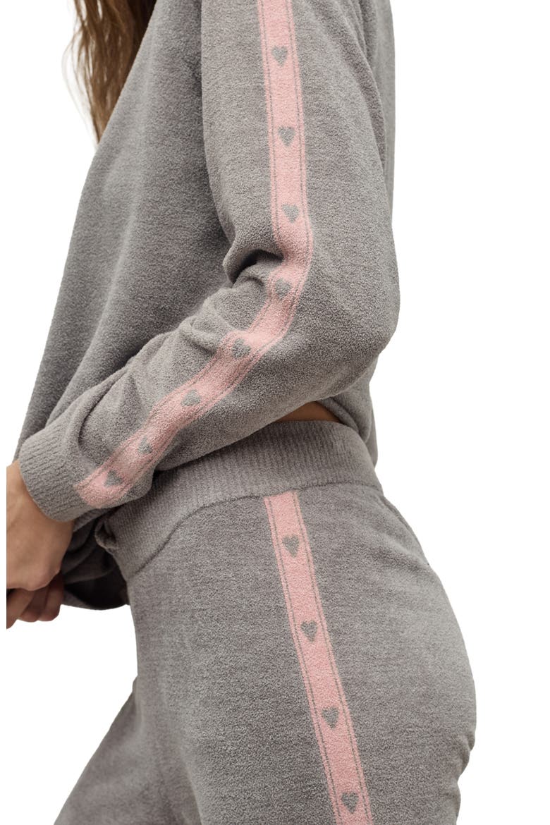 CozyChic® Ultra Lite® Heart Stripe Joggers, Alternate, color, DOVE GRAY-PINK SAND