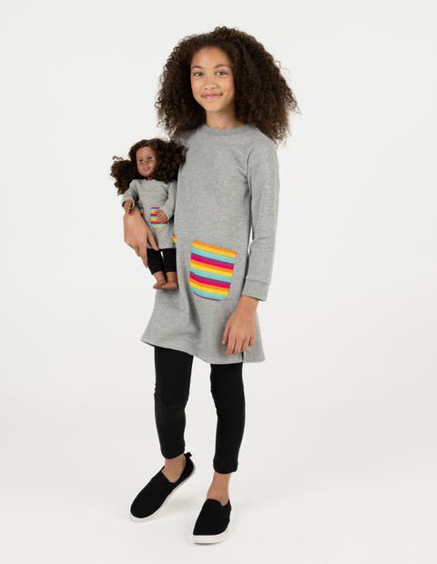 Girls Sweatshirt Dress with Matching Doll Dress