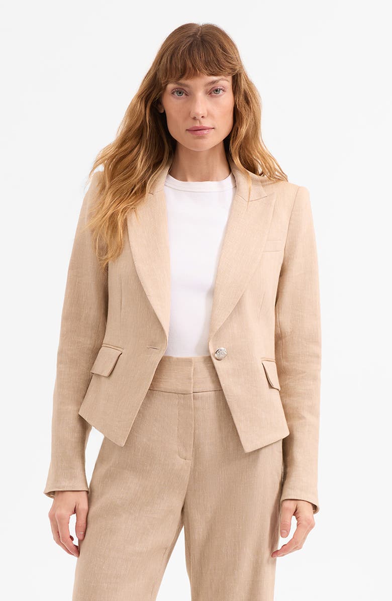 Veronica Beard Hosanna Dickey Blazer, Alternate, color, Khaki Melange