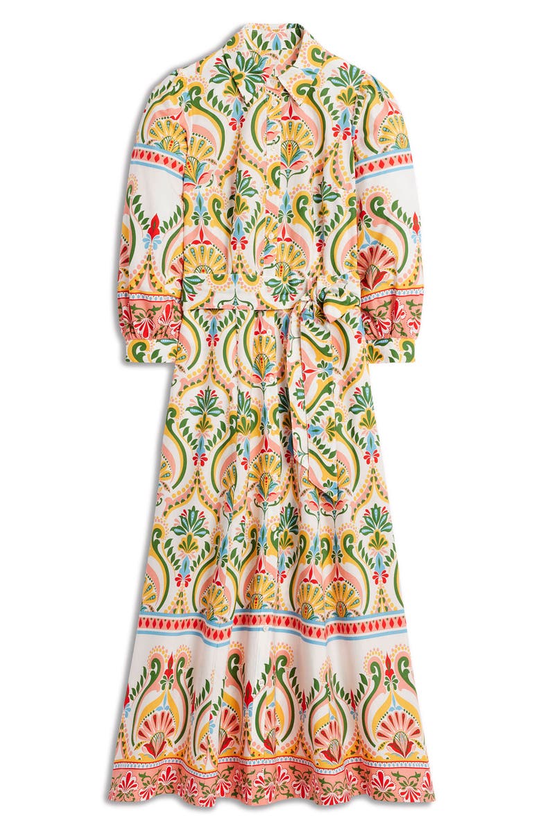 Boden Clara Medallion Print Long Sleeve Cotton Shirtdress, Alternate, color, 