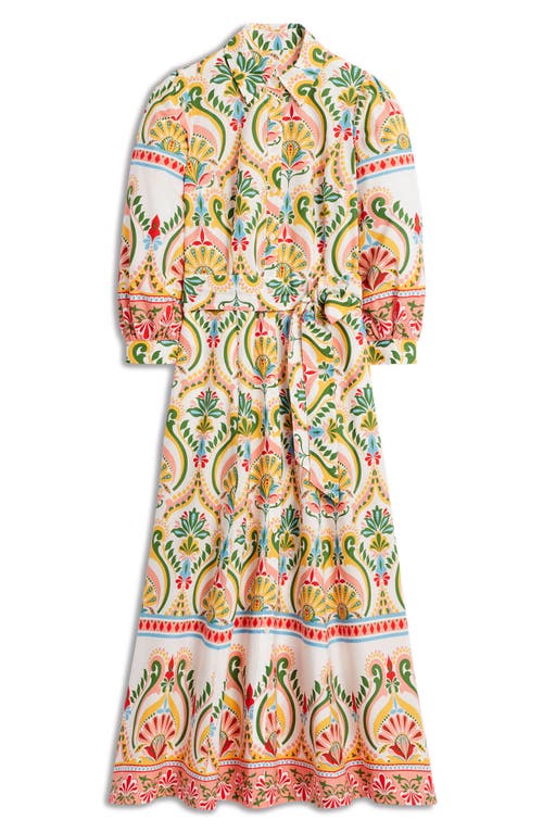 BODEN BODEN CLARA MEDALLION PRINT LONG SLEEVE COTTON SHIRTDRESS