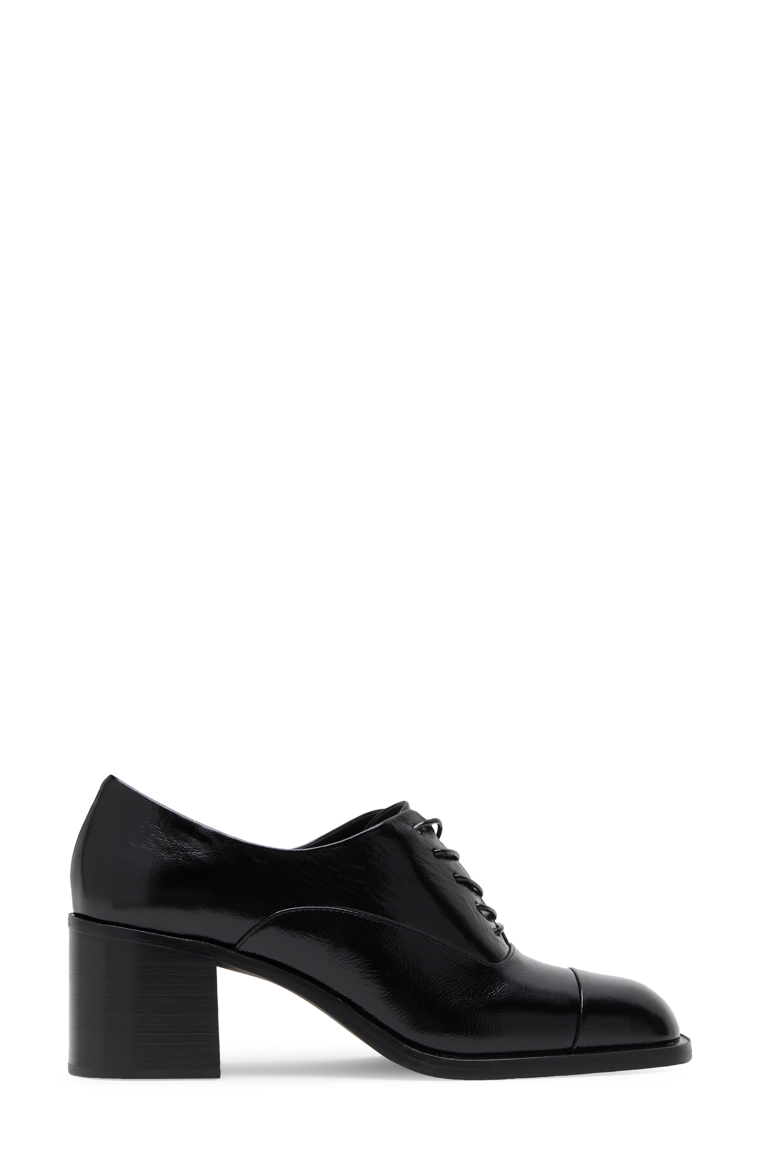 Olaflur Lace-Up Block Heel Pump, Alternate, color, BLACK