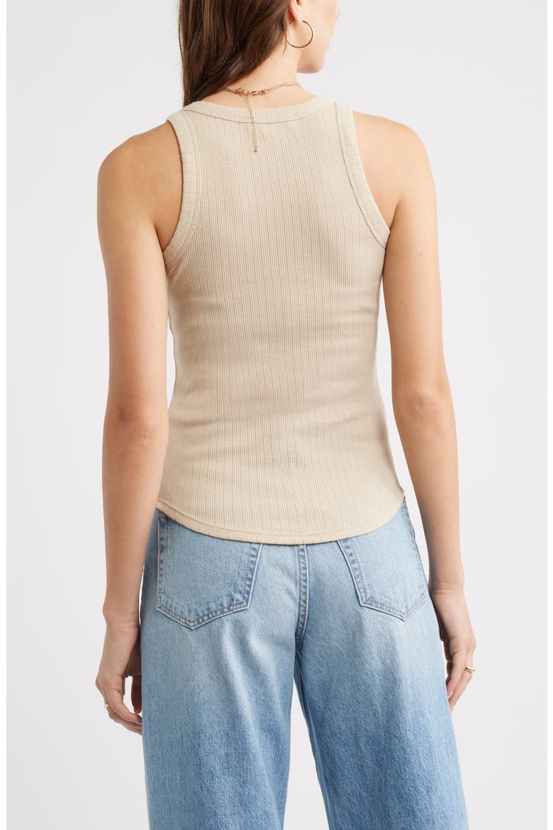 Pointelle Rib Crewneck Tank, Alternate, color, BEIGE HUMUS