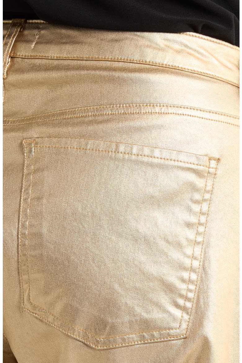 Coated High Waist Wide Leg Ankle Jeans, Alternate, color, GOLD