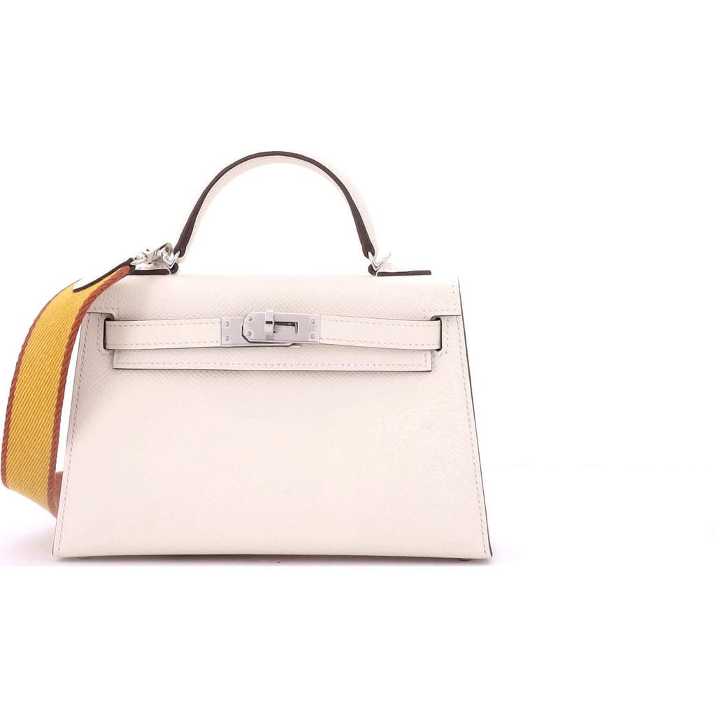 Pre-owned Hermes Hermes Kelly Mini Ii Amazone Handbag Light Epsom With Palladium Hardware 20 In Brown