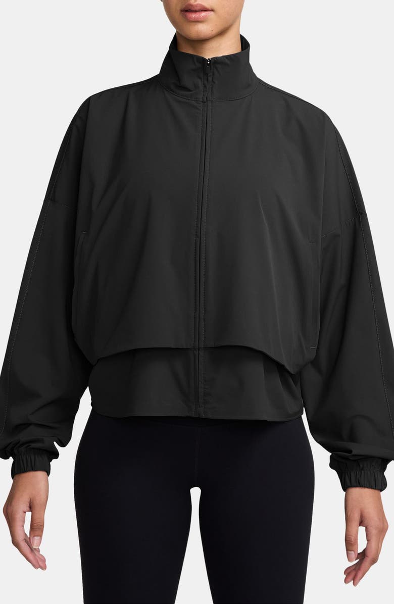 Nike Dri-FIT Oversize Zip Jacket, Main, color, 010 Black/Dkskgy