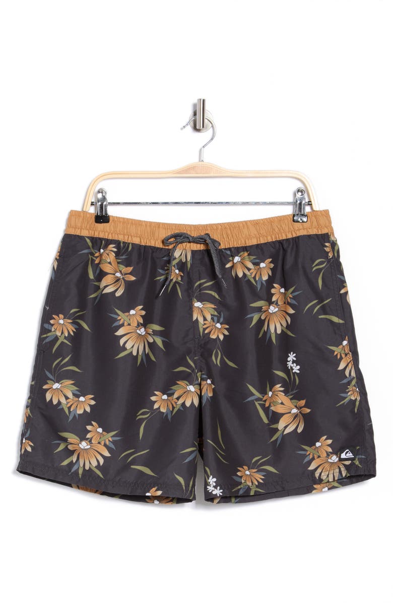 Quiksilver Everyday Water Repellent Coastal Flora Volley 6-Inch Swim Trunks, Alternate, color,