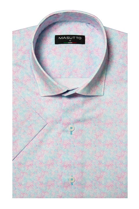 Riccie Print Button-Up Short Sleeve Shirt