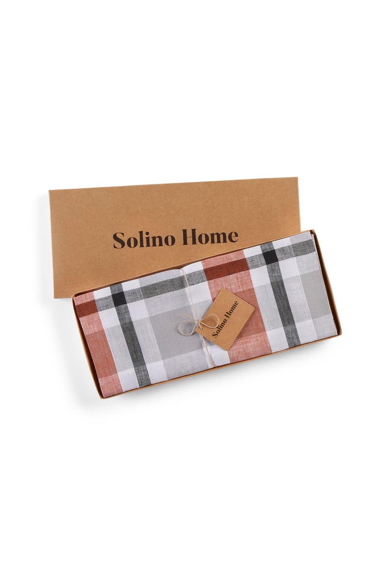 Linen Table Runner - Fall Buffalo Check, Alternate, color, Cinnamon