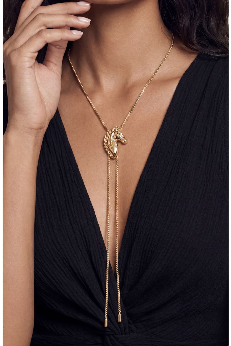 Stallion Lariat Necklace, Alternate, color, GOLD