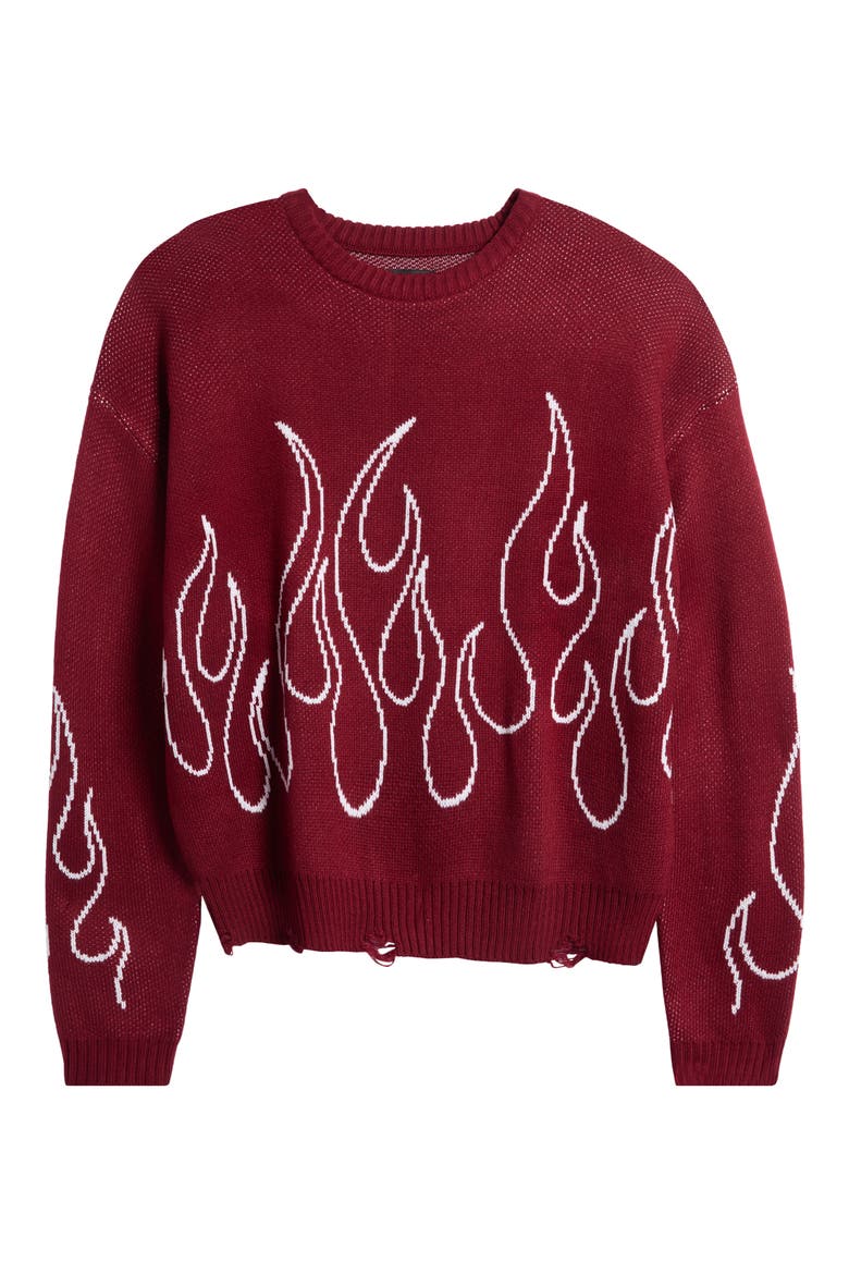 Hotline Crop Sweater, Alternate, color, BURGUNDY