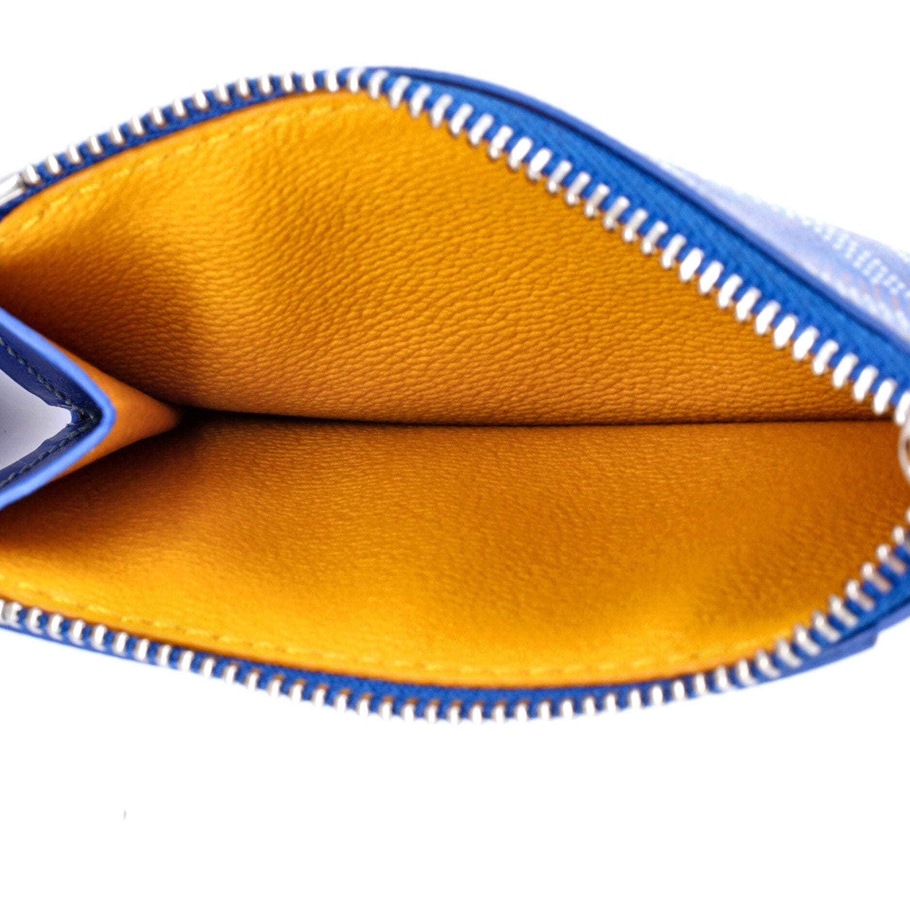 Bourbon Zipped Card Holder Coated Canvas, Alternate, color, Blue