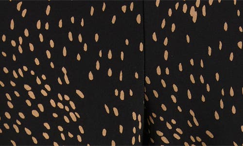 Ak Anne Klein Print Wide Leg Pull On Pants In Black