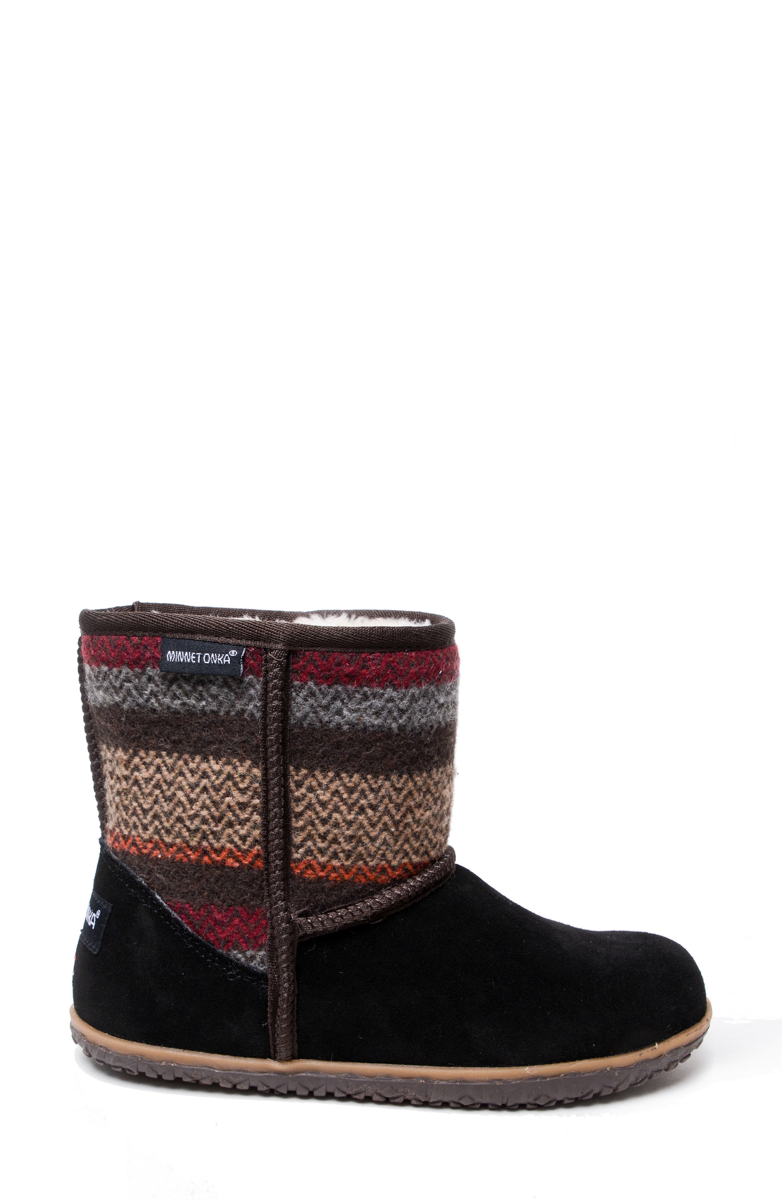 Minnetonka Tali Faux Fur Lined Boot, Alternate, color, Black Multi